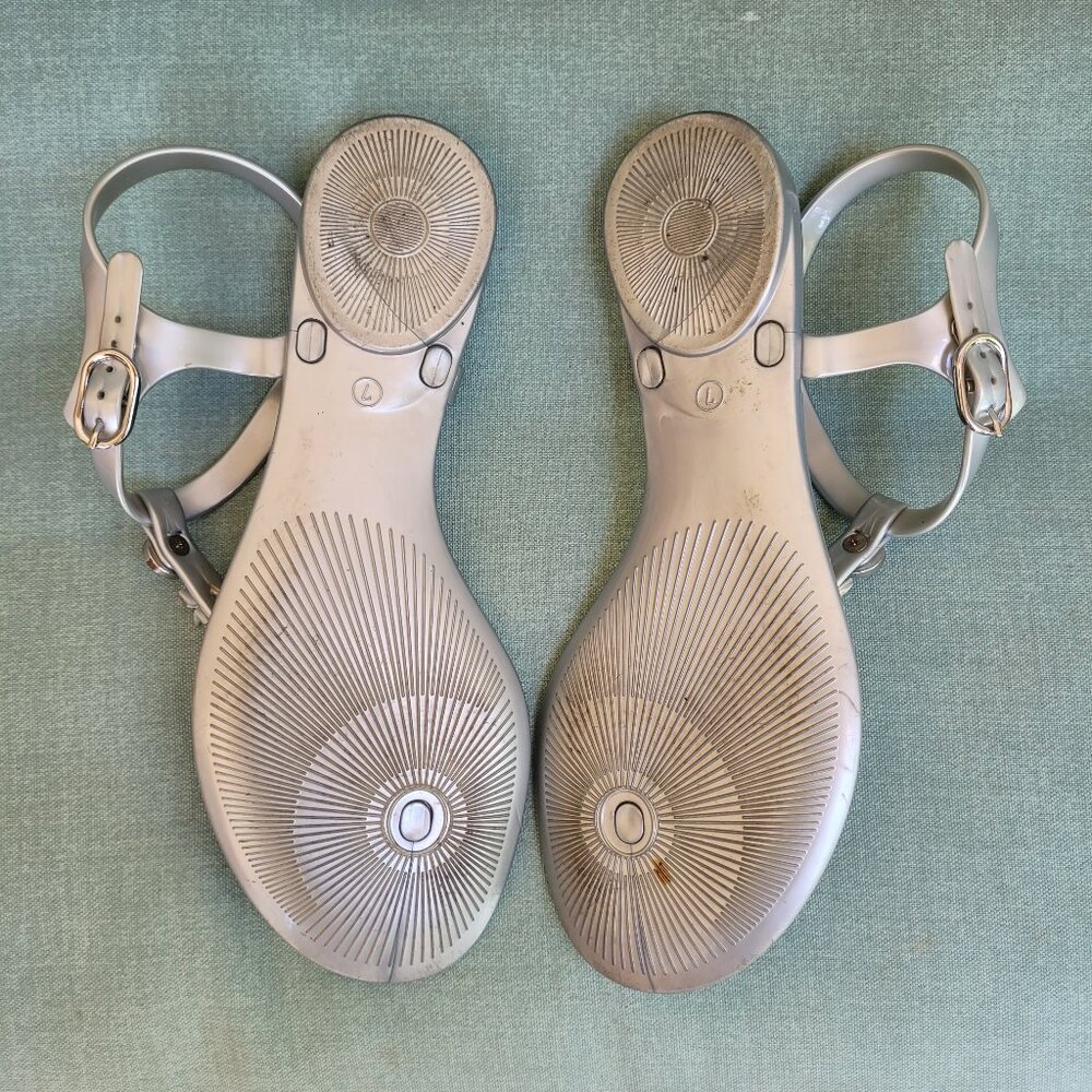 Guess Silver Jelly Floral Sandals - Picture 3 of 5